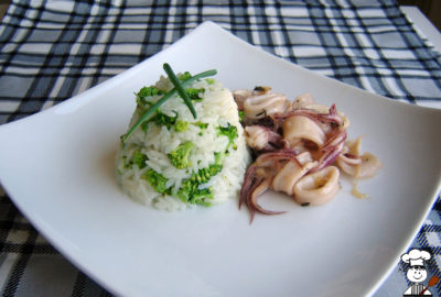 arroz com brócolis e lula