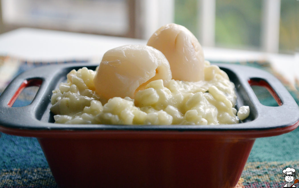 risoto de gorgonzola e lichia