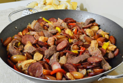 Frango xadrez com arroz yakimeshi - camila na cozinha